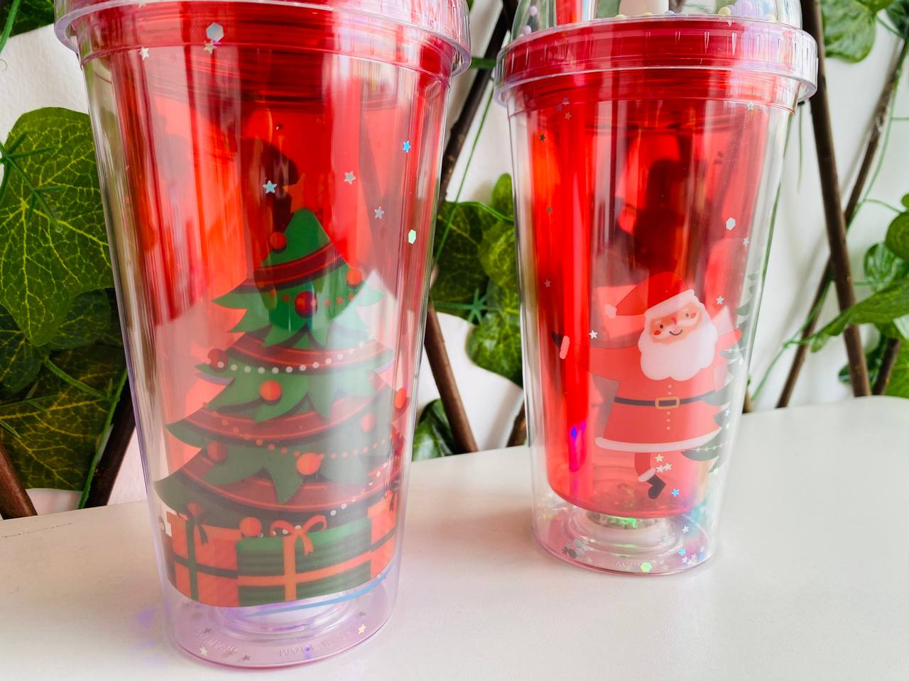 VASO NAVIDEÑO CON TAPA Tienda NILDA'S HOPI( ECUADOR)