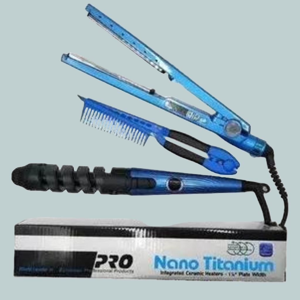 Kit de Plancha de Cabello+Rizadora+Peine. TIENDA NILDA'S HOPI ( ECUADOR).