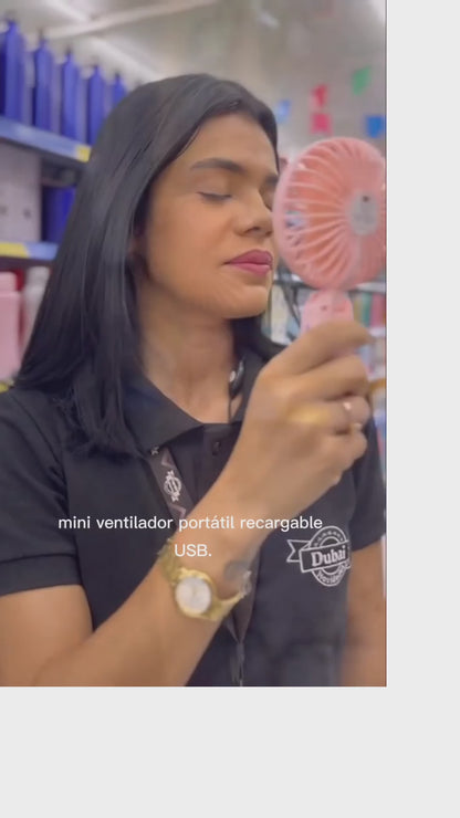 Mini ventilador Recargable y Portatil. TIENDA NILDA'S HOPI ( ECUADOR).