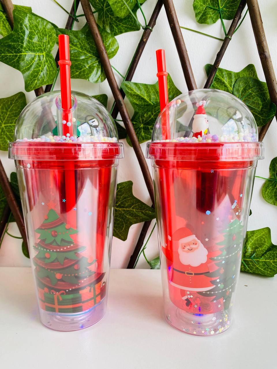 VASO NAVIDEÑO CON TAPA Tienda NILDA'S HOPI( ECUADOR)